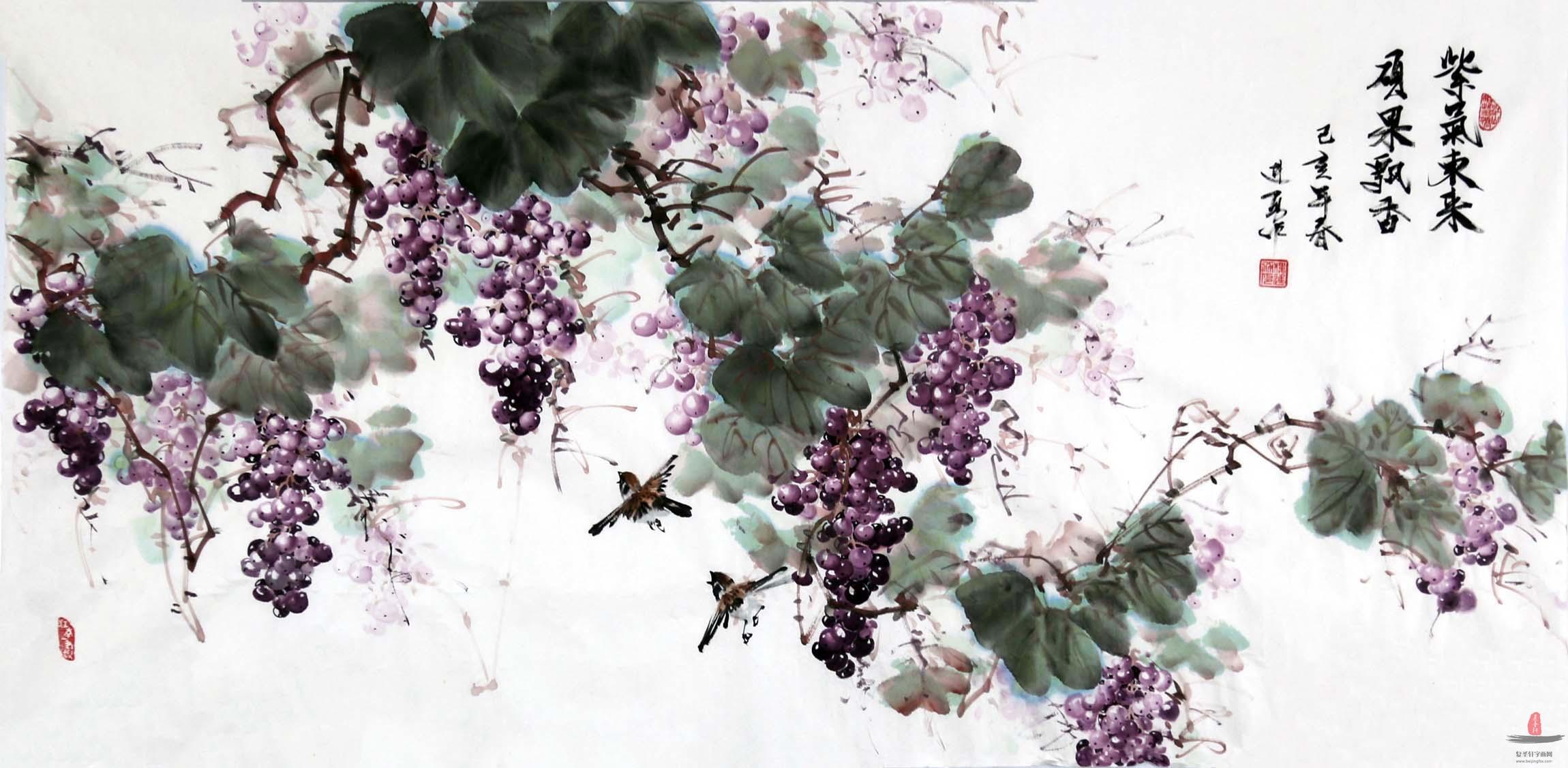 楼进勇花鸟《紫气东来》